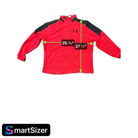 Under Armour Mens Red & Black Fleece Pullover Quarter-Zip Jacket XL - Picture 9 of 9